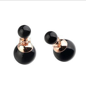 Double-Sided Imitation Pearl Earrings
