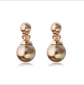 Double-Sided Imitation Pearl Earrings