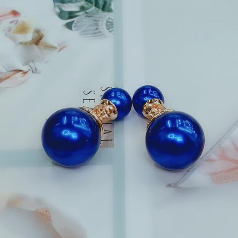 Double-Sided Imitation Pearl Earrings
