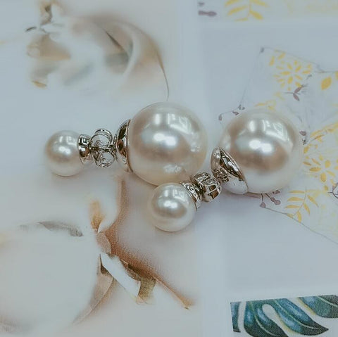 Double-Sided Imitation Pearl Earrings