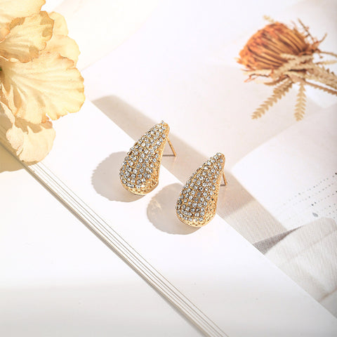 Rhinestone Teardrop Statement Earrings