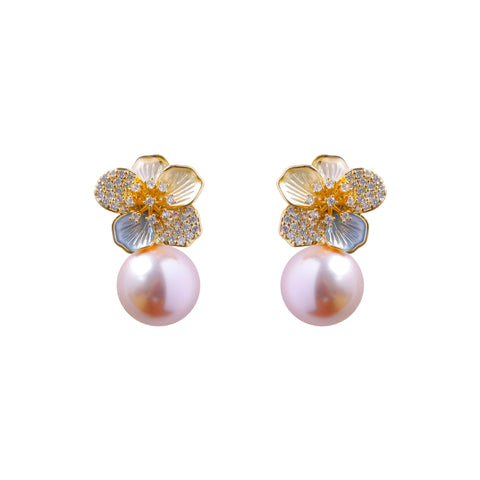 Camellia Pearl-Style Earrings