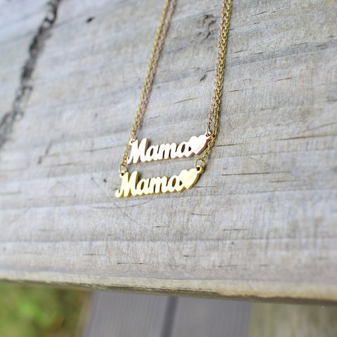Mama Letter Pendant Necklace