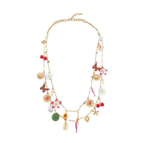 Botanical Charm Statement Necklace