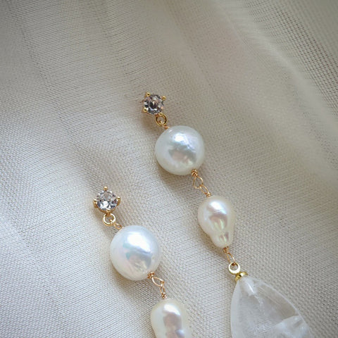 White Pearl-Style Drop Earrings