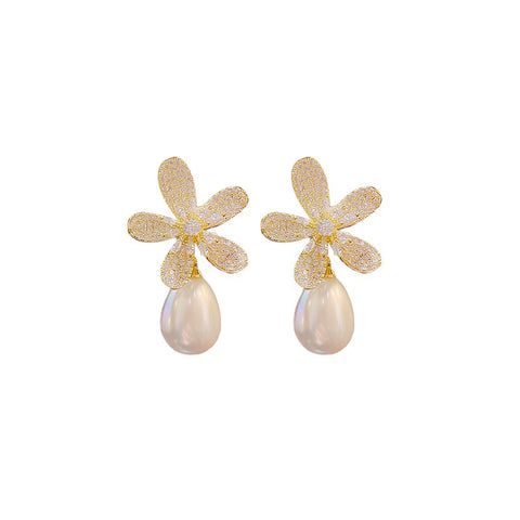 Petal & Pearl-Style Earrings