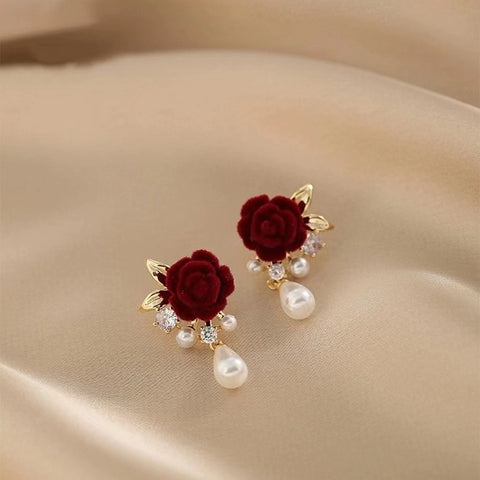 Red Orchid-Inspired Earrings