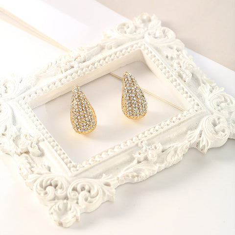 Rhinestone Teardrop Statement Earrings