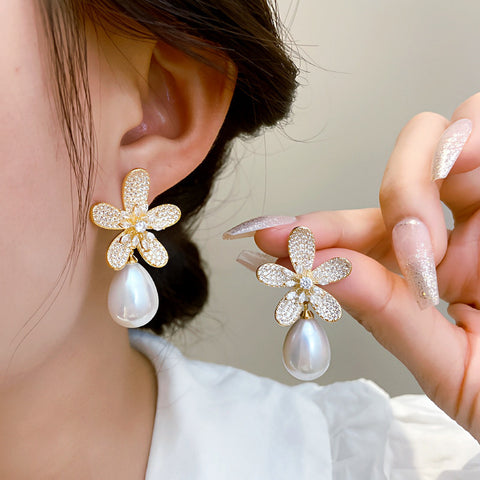 Petal & Pearl-Style Earrings