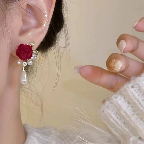 Red Orchid-Inspired Earrings