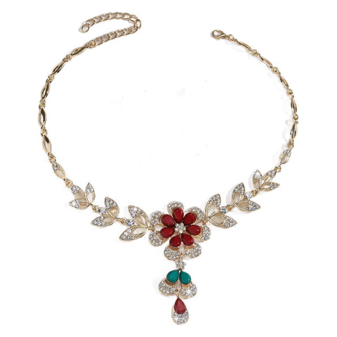 Floral Teardrop Necklace & Earring Set