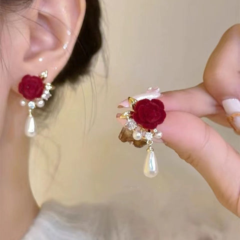 Red Orchid-Inspired Earrings