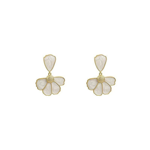 Off-White Leaf Drop Earrings