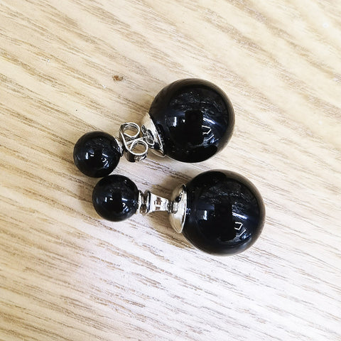 Double-Sided Imitation Pearl Earrings