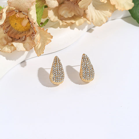 Rhinestone Teardrop Statement Earrings