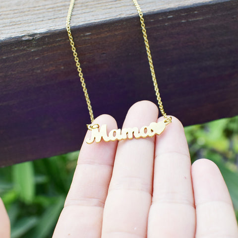 Mama Letter Pendant Necklace
