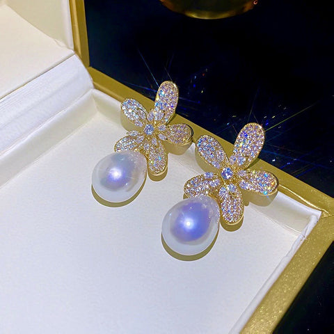 Petal & Pearl-Style Earrings