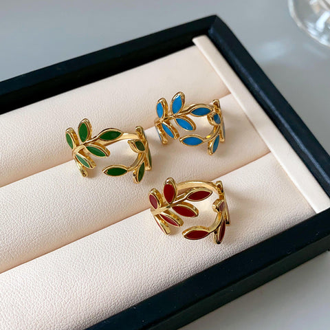 Botanical Leaf Open Ring