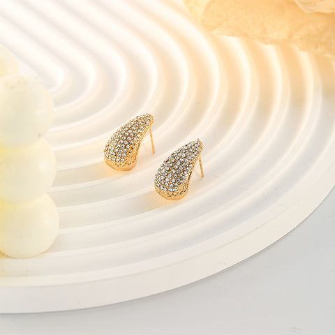 Rhinestone Teardrop Statement Earrings