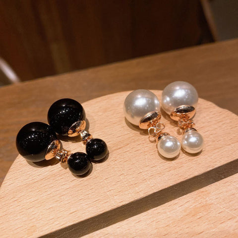 Double-Sided Imitation Pearl Earrings