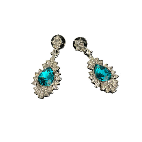 Blue Teardrop Jewelry — Necklace or Earrings