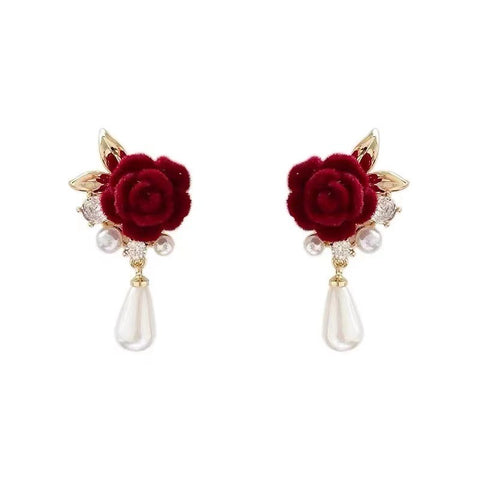 Red Orchid-Inspired Earrings