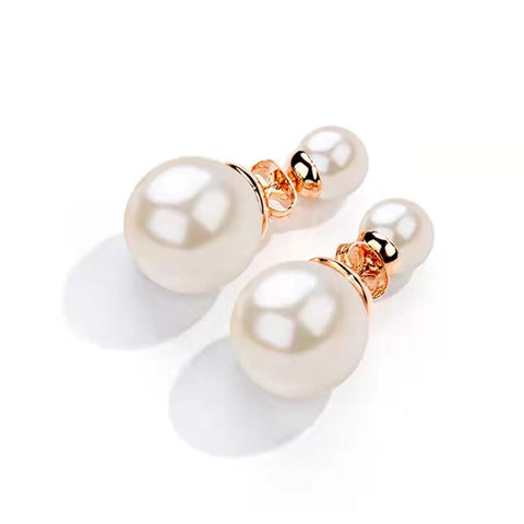 Double-Sided Imitation Pearl Earrings