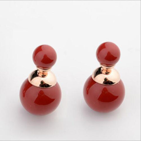 Double-Sided Imitation Pearl Earrings