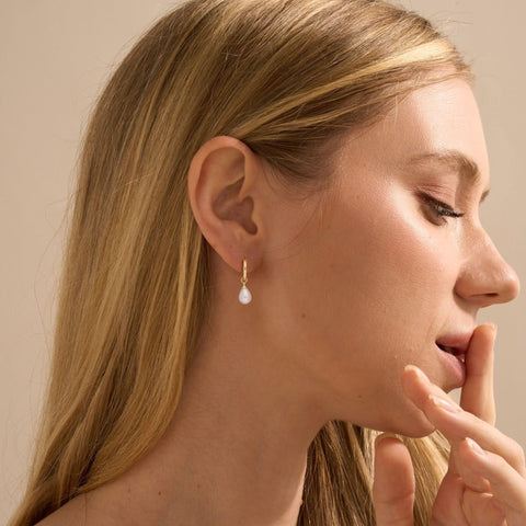 Stainless Steel Pearl-Style Drop Earrings