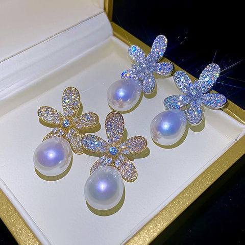Petal & Pearl-Style Earrings
