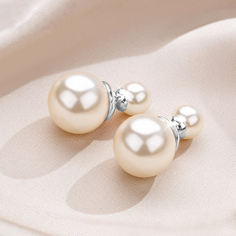 Double-Sided Imitation Pearl Earrings