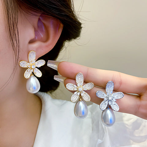 Petal & Pearl-Style Earrings