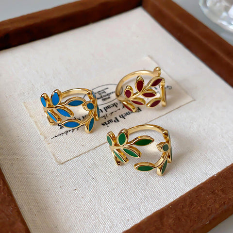 Botanical Leaf Open Ring