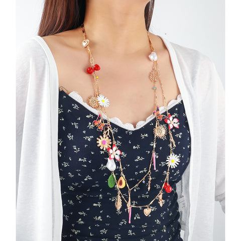 Botanical Charm Statement Necklace
