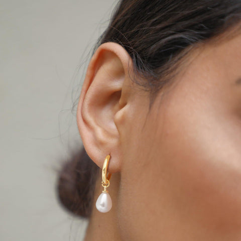 Stainless Steel Pearl-Style Drop Earrings