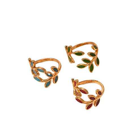 Botanical Leaf Open Ring