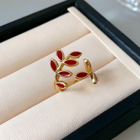 Botanical Leaf Open Ring