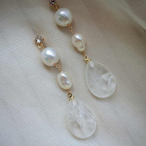 White Pearl-Style Drop Earrings
