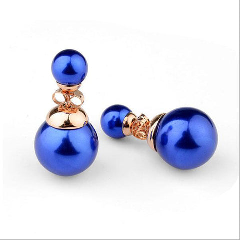 Double-Sided Imitation Pearl Earrings
