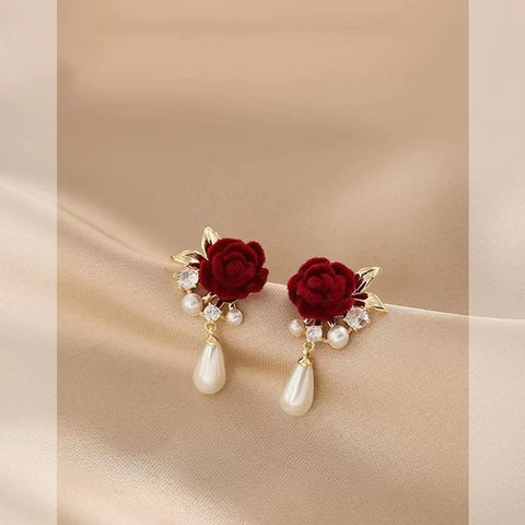 Red Orchid-Inspired Earrings