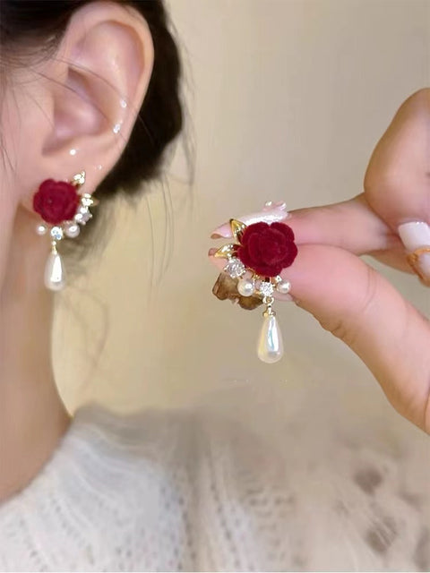 Red Orchid-Inspired Earrings