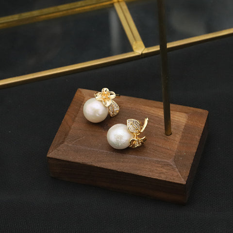 Botanical Pearl-Style Flower Earrings