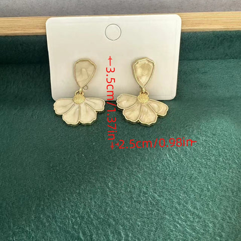 Off-White Leaf Drop Earrings
