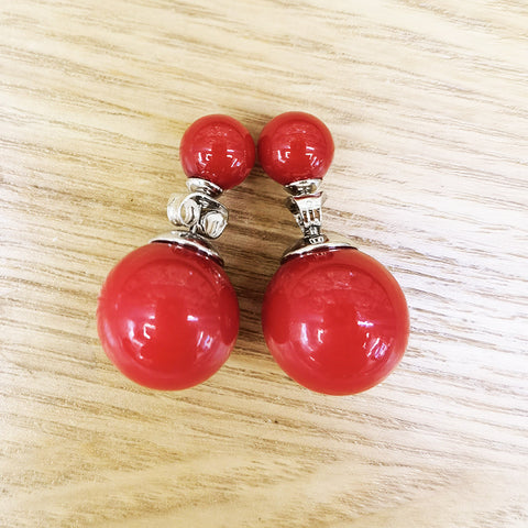 Double-Sided Imitation Pearl Earrings