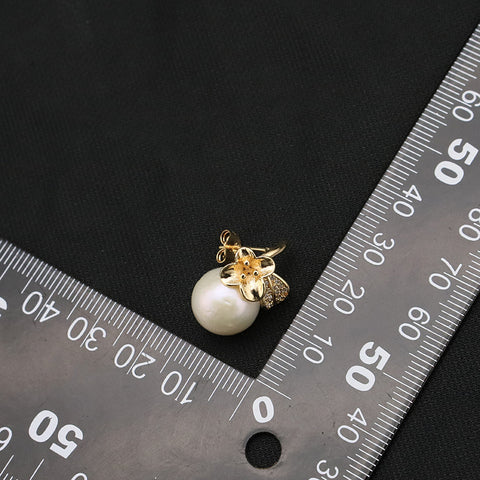 Botanical Pearl-Style Flower Earrings